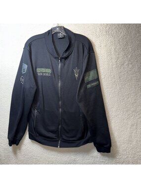 Arizona State Sun Devils Mens XL Black Fleece Jacket Colosseum US Flag DHT Patch
